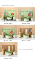 Charger l'image dans la visionneuse de la galerie, Kit Matcha Floral Vert – Bol Matcha Céramique et Fouet Matcha pour THÉ MATCHA