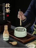 Charger l'image dans la visionneuse de la galerie, Kit Matcha Japonais Rustique – Bol Matcha Vert Texturé et Fouet Matcha pour THÉ MATCHA