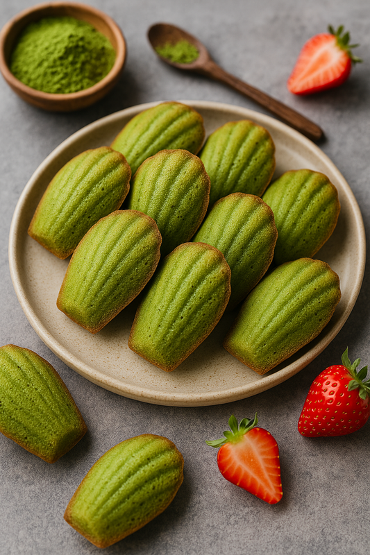 Madeleines au Matcha : La tradition française teintée de vert japonais