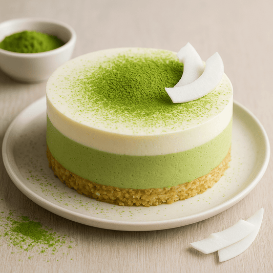 Entremets au Matcha et Noix de Coco : Crémeux et raffinement assuré - Oshi Matcha