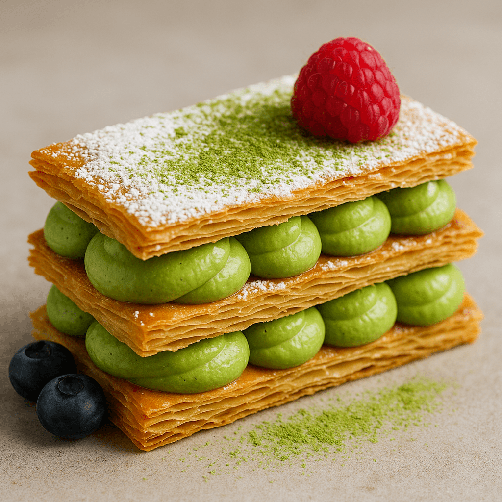 Millefeuille au Matcha : L’élégance française sublimée par le Japon - Oshi Matcha