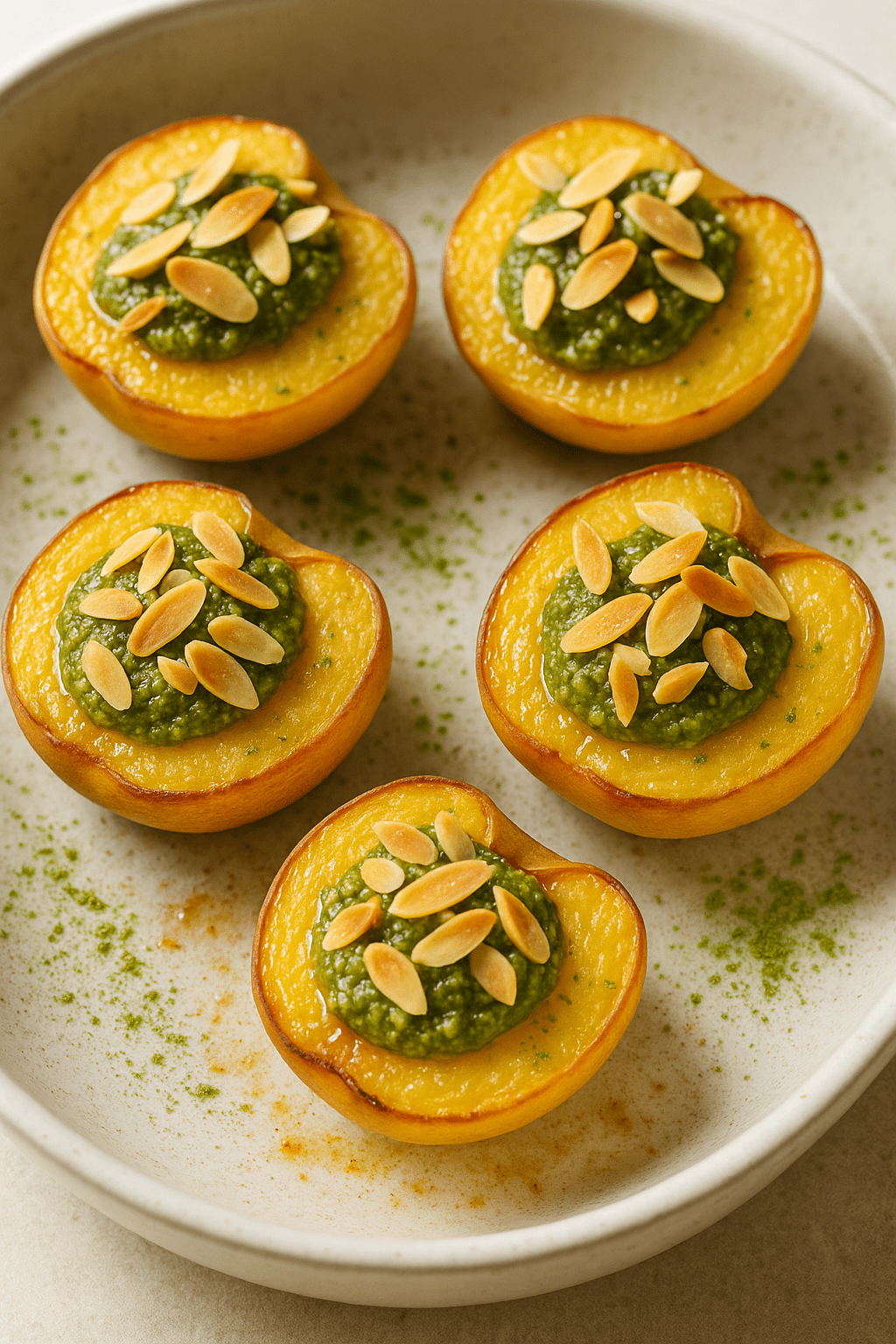 Pêches Rôties au Matcha et Amande : un dessert fruité et raffiné - Oshi Matcha