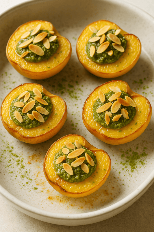 Pêches Rôties au Matcha et Amande : un dessert fruité et raffiné - Oshi Matcha