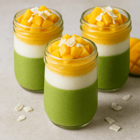 Verrines Matcha, Coco et Mangue : Un voyage gourmand exotique - Oshi Matcha