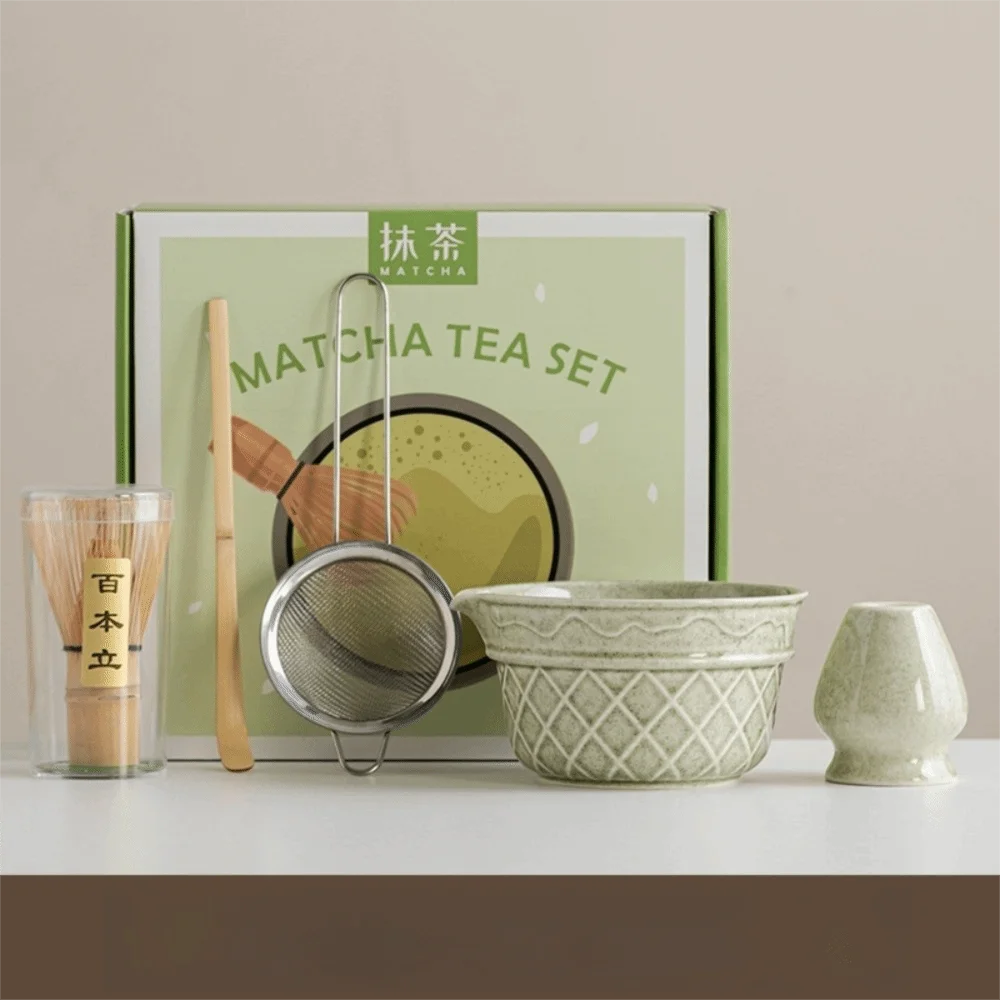 Kit Matcha Dégradé Rose – Bol Matcha avec Bec Verseur et Fouet Matcha pour THÉ MATCHA
