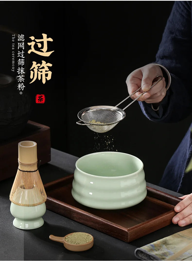 Kit Matcha Japonais Rustique – Bol Matcha Vert Texturé et Fouet Matcha pour THÉ MATCHA