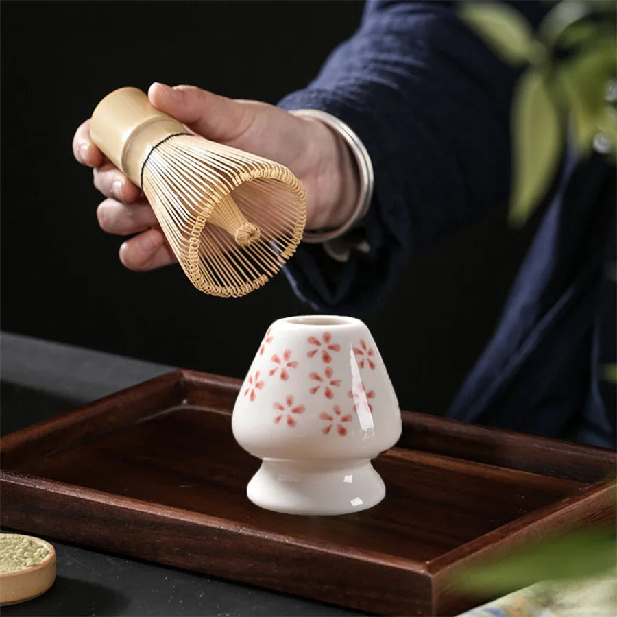 Kit Matcha Blanc et Rouge – Chasen, Chashaku et Support Fouet