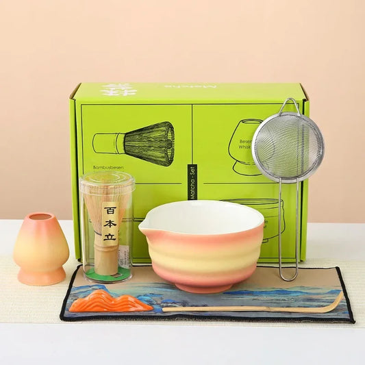 Kit Matcha Dégradé – Bol Matcha Céramique, Fouet Matcha et Accessoires pour THÉ MATCHA