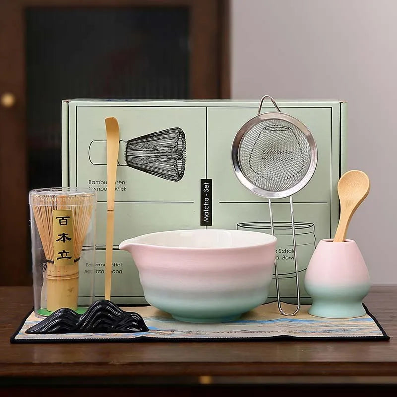 Kit Matcha Dégradé – Bol Matcha Céramique, Fouet Matcha et Accessoires pour THÉ MATCHA