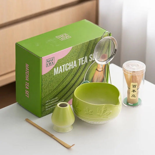 Kit Matcha Japonais Complet – Bol Matcha Vert, Fouet Matcha et Accessoires pour THÉ MATCHA