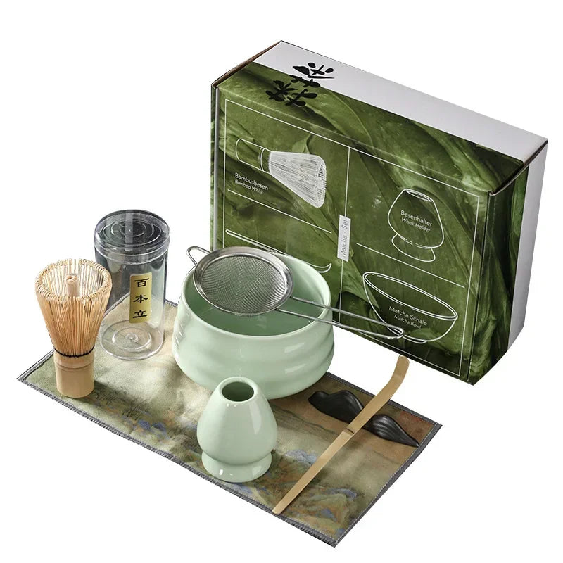 Kit Matcha Japonais Rustique – Bol Matcha Vert Texturé et Fouet Matcha pour THÉ MATCHA