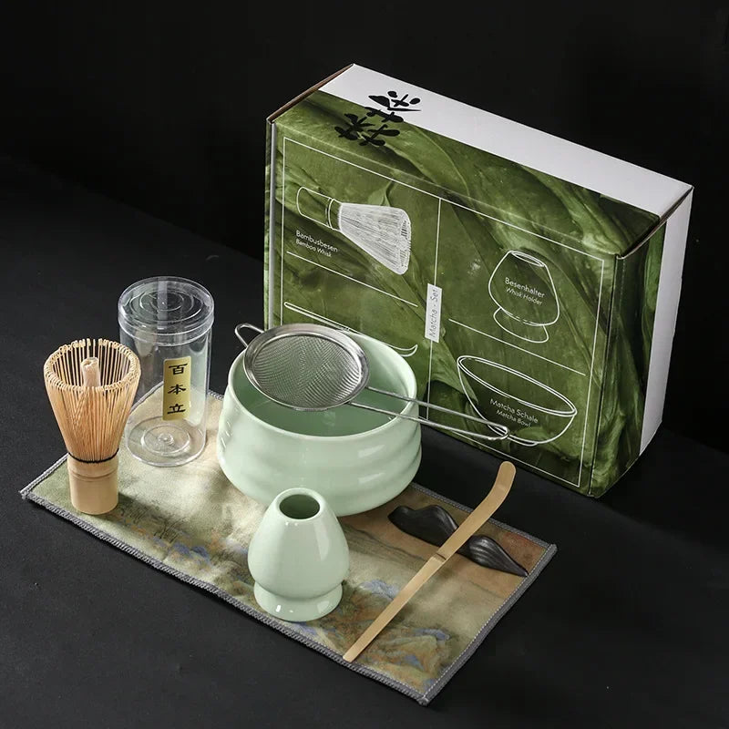 Kit Matcha Japonais Rustique – Bol Matcha Vert Texturé et Fouet Matcha pour THÉ MATCHA