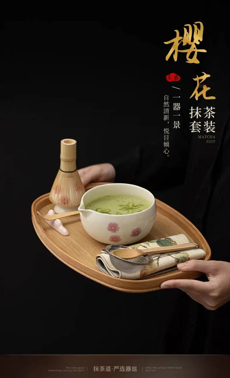 Kit Matcha Sakura – Bol Matcha Fleuri et Fouet Matcha pour THÉ MATCHA