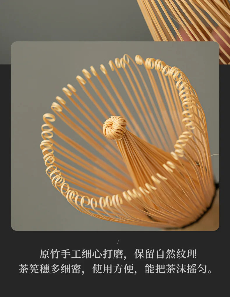 Coffret Matcha Floral Bleu – Rituel Japonais avec Fouet Bambou