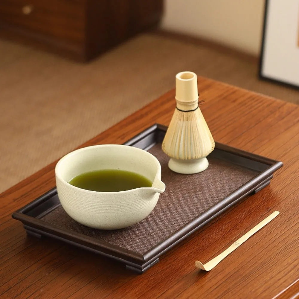 Kit Matcha Noir Élégant – Bol Matcha Céramique et Fouet Matcha pour THÉ MATCHA