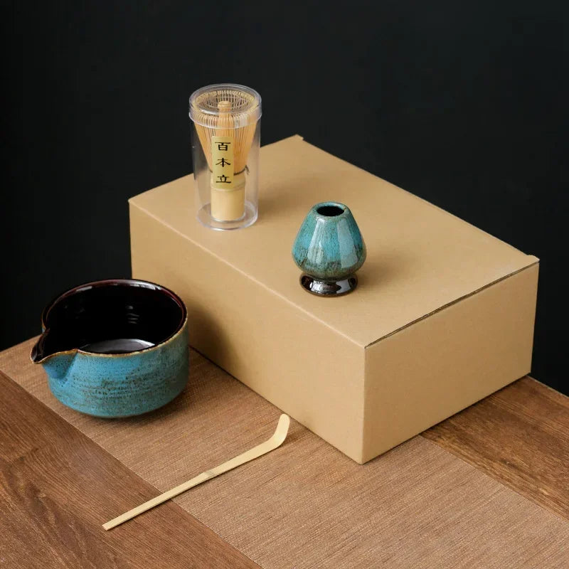 Kit Matcha – The Matcha – Bleu Nuit avec Bol Céramique et Fouet Bambou