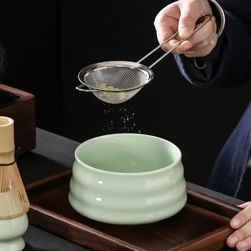 Kit Matcha Japonais Rustique – Bol Matcha Vert Texturé et Fouet Matcha pour THÉ MATCHA