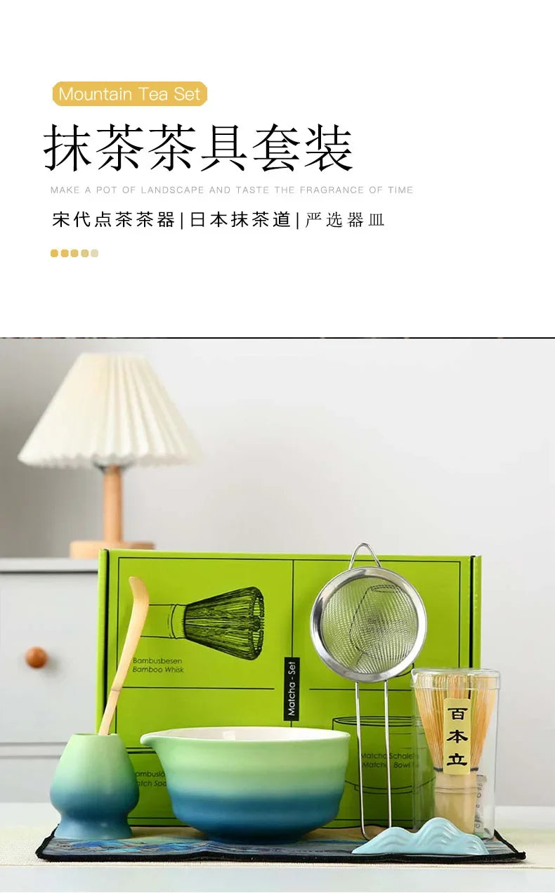 Kit Matcha Dégradé – Bol Matcha Céramique, Fouet Matcha et Accessoires pour THÉ MATCHA
