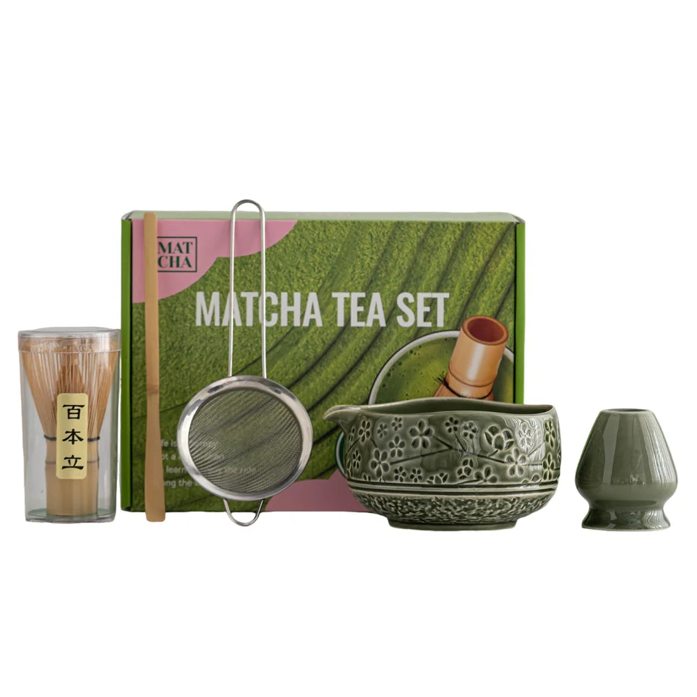 Kit Matcha Japonais Complet – Bol Matcha Vert, Fouet Matcha et Accessoires pour THÉ MATCHA