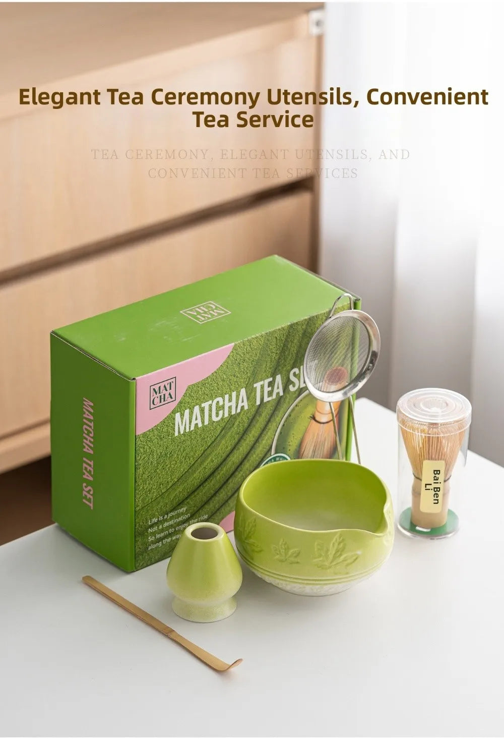 Kit Matcha Japonais Complet – Bol Matcha Vert, Fouet Matcha et Accessoires pour THÉ MATCHA