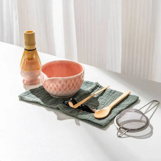 Kit Matcha Japonais Rose – Bol Matcha Céramique et Fouet Matcha pour THÉ MATCHA