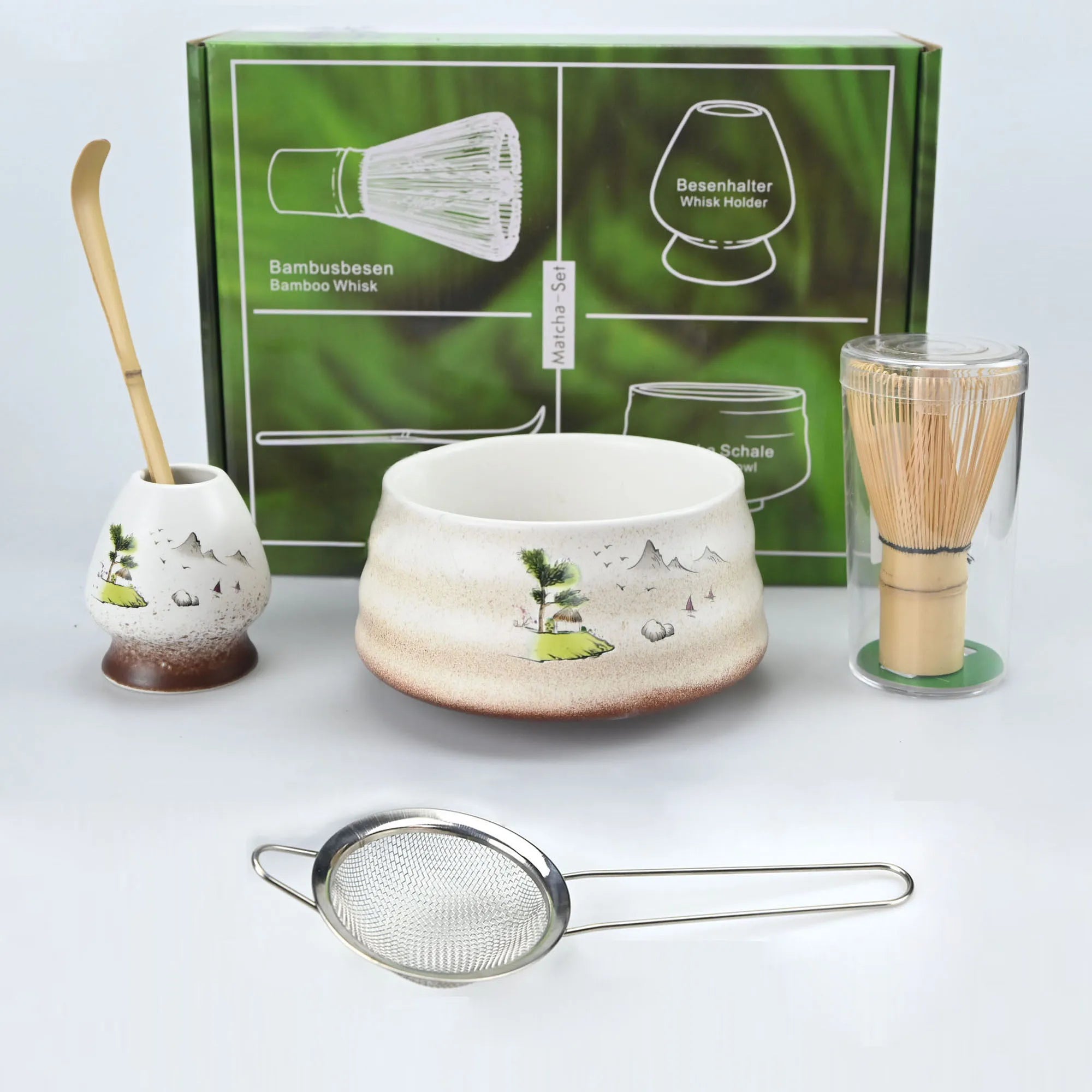 Kit Matcha Nature – Bol Matcha Motif Bambou et Fouet Matcha pour THÉ MATCHA