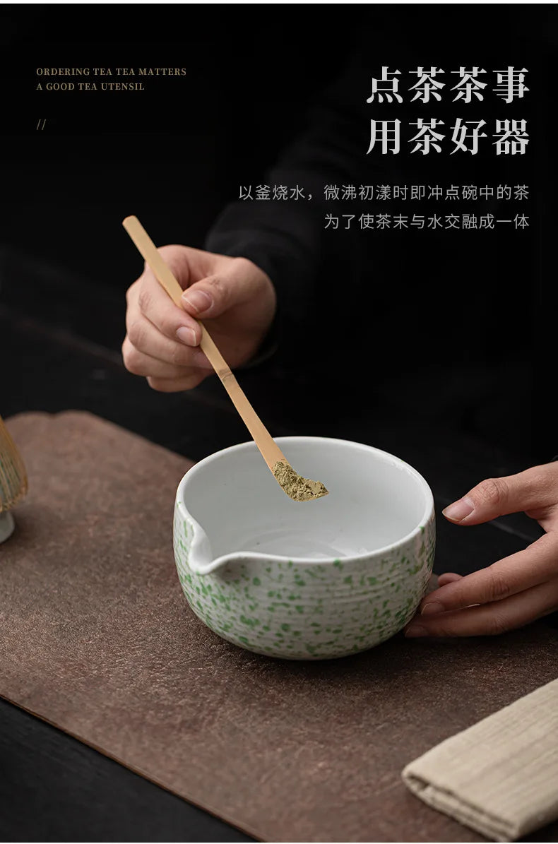 Kit Matcha Vert Moucheté – Set Matcha Cérémonie pour THÉ MATCHA