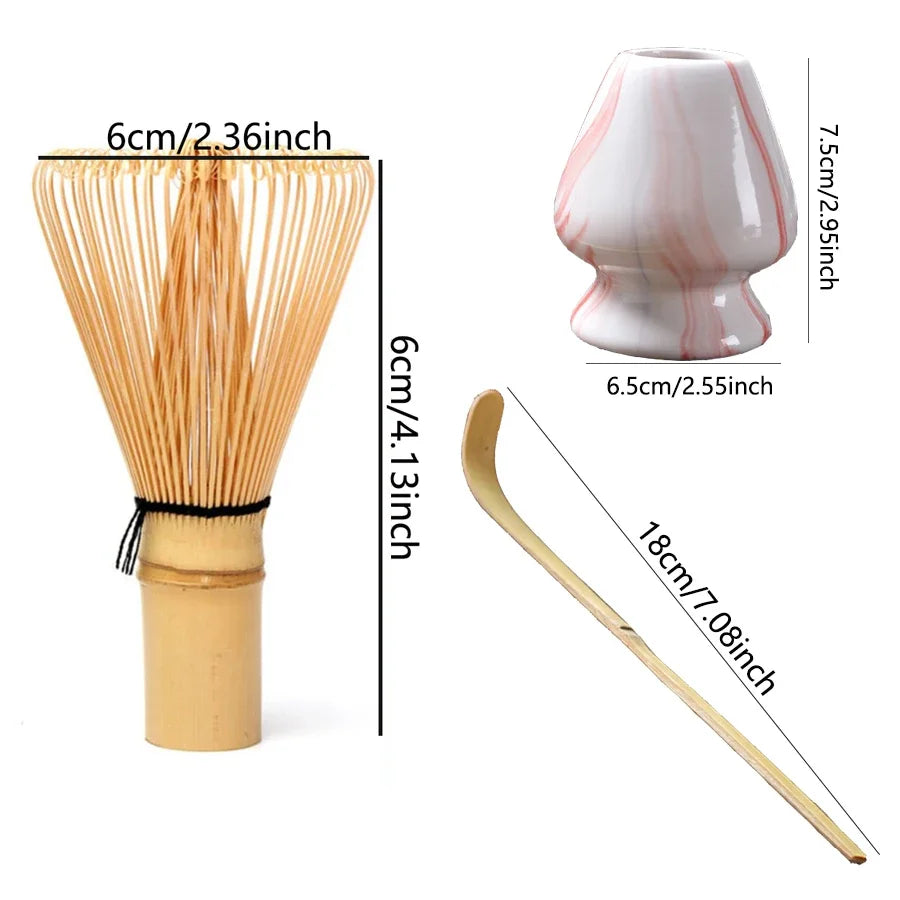Kit Matcha Blanc et Rouge – Chasen, Chashaku et Support Fouet