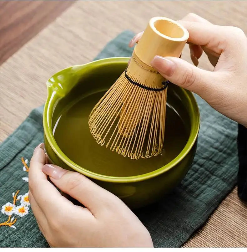 Kit Matcha Traditionnel Vert – Bol Matcha Céramique et Fouet Matcha pour THÉ MATCHA