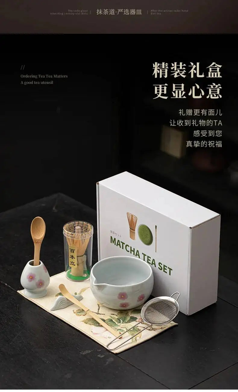 Kit Matcha Sakura – Bol Matcha Fleuri et Fouet Matcha pour THÉ MATCHA
