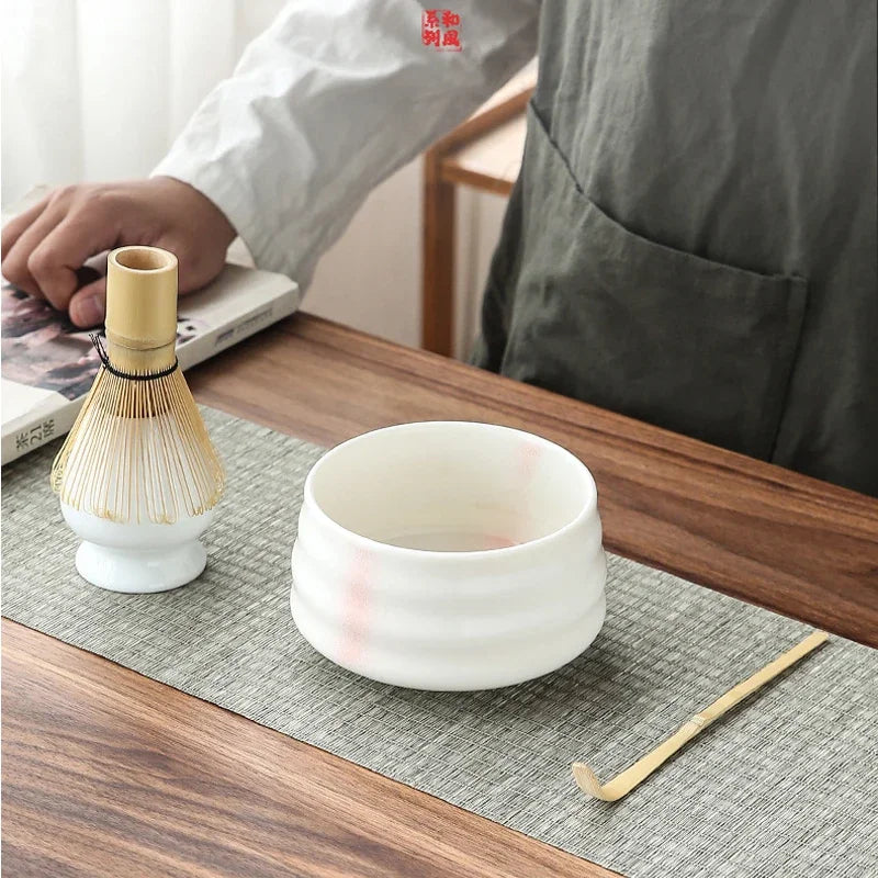 Kit Matcha Rose Céramique – Set Matcha Japonais pour THÉ MATCHA