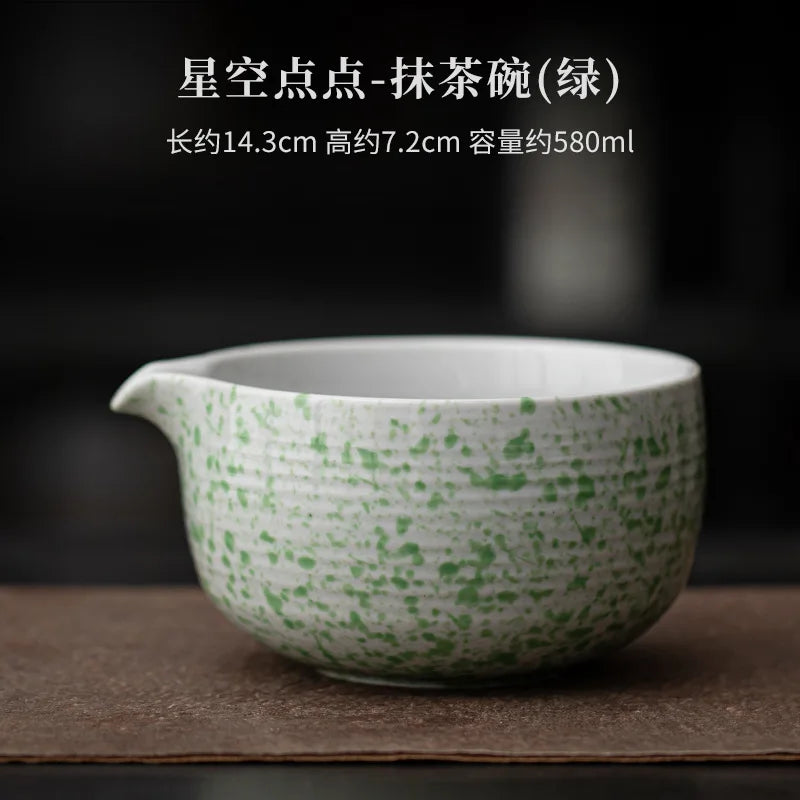 Kit Matcha Vert Moucheté – Set Matcha Cérémonie pour THÉ MATCHA