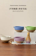 Charger l'image dans la visionneuse de la galerie, Kit Matcha Floral Violet – Bol Matcha Céramique et Fouet Matcha pour THÉ MATCHA
