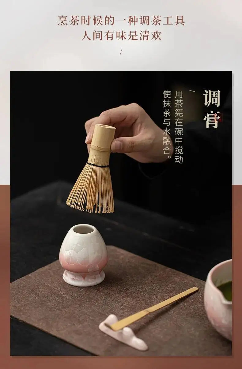 Kit Matcha Élégance Rose – Bol Matcha Céramique et Fouet Matcha pour THÉ MATCHA