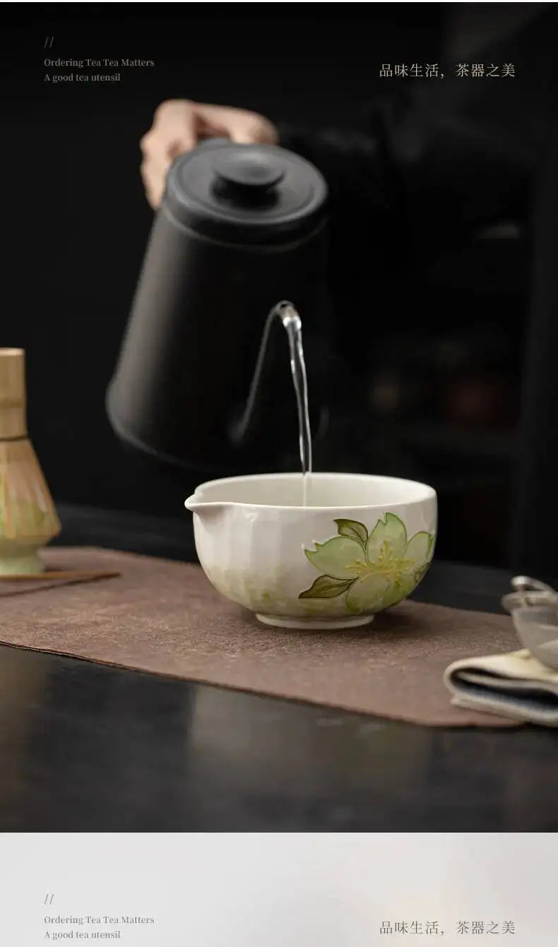 Kit Matcha Floral Japonais – Bol Matcha Fleuri et Fouet Matcha pour THÉ MATCHA