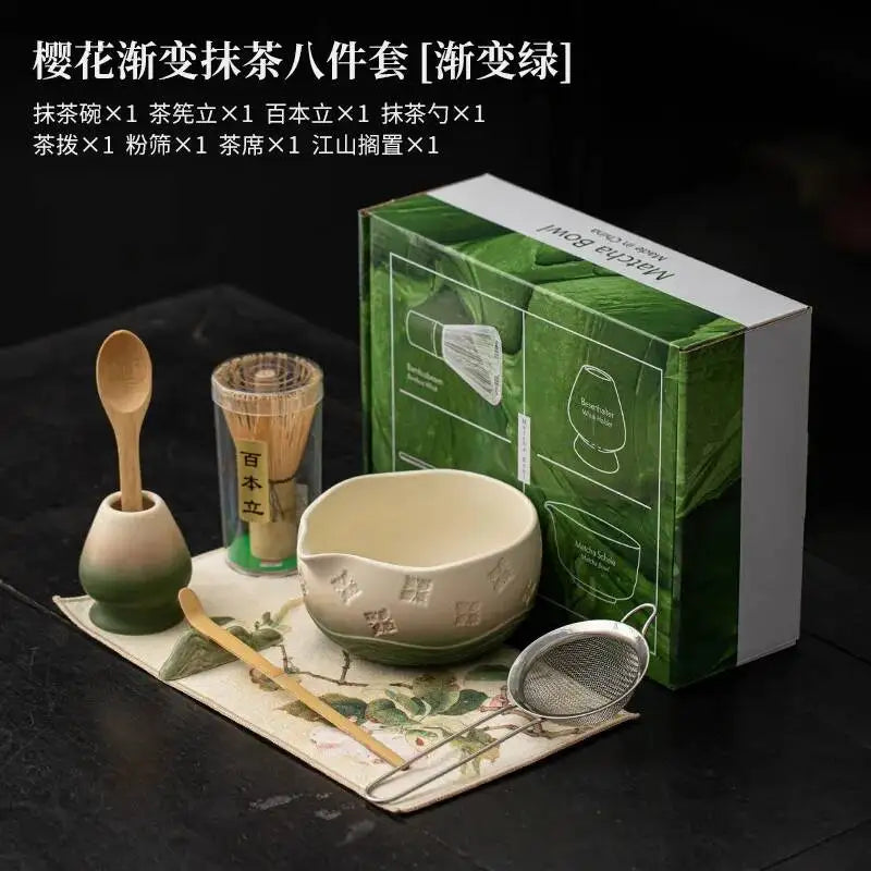 Kit Matcha Sakura Dégradé – Bol Matcha Céramique et Fouet Matcha pour THÉ MATCHA