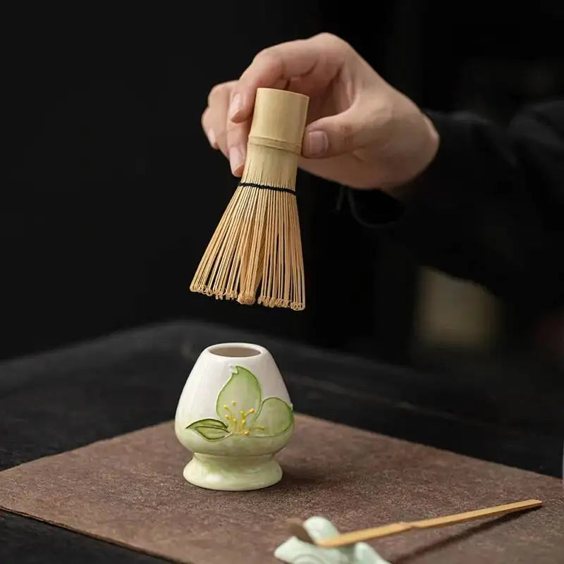Kit Matcha Floral Japonais – Bol Matcha Fleuri et Fouet Matcha pour THÉ MATCHA