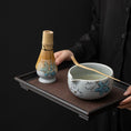 Charger l'image dans la visionneuse de la galerie, Coffret Matcha Floral Bleu – Rituel Japonais avec Fouet Bambou
