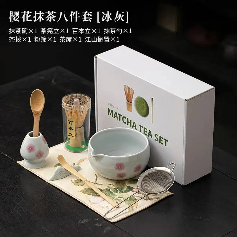 Kit Matcha Sakura – Bol Matcha Fleuri et Fouet Matcha pour THÉ MATCHA