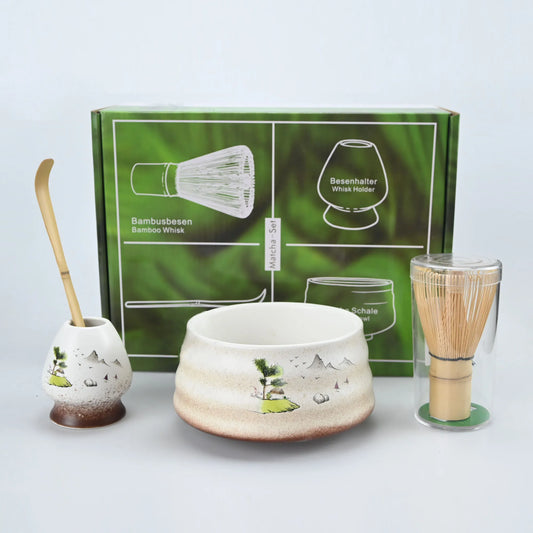 Kit Matcha Nature – Bol Matcha Motif Bambou et Fouet Matcha pour THÉ MATCHA