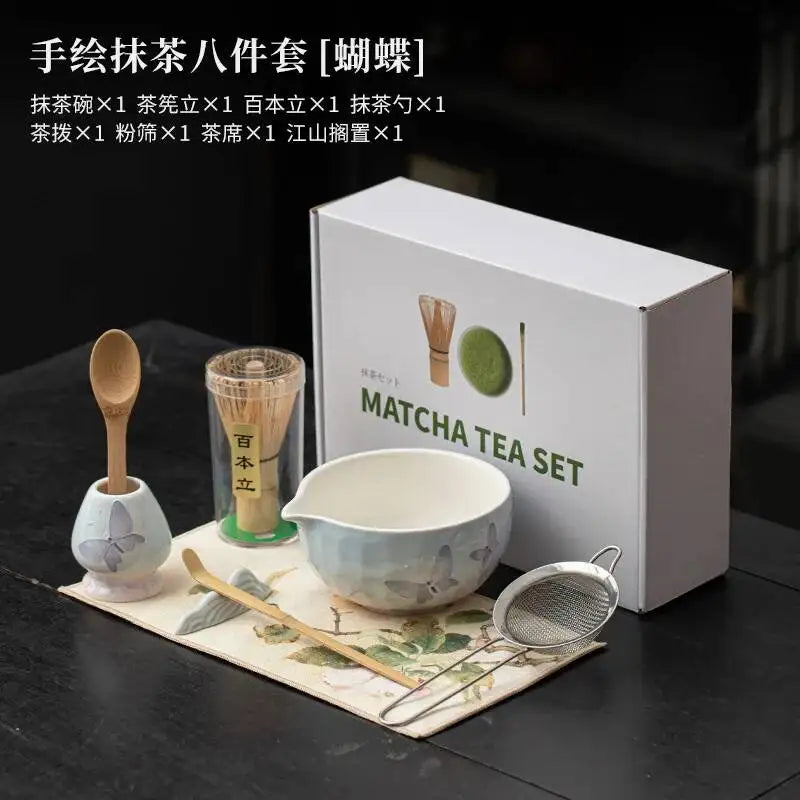 Kit Matcha Floral Japonais – Bol Matcha Fleuri et Fouet Matcha pour THÉ MATCHA
