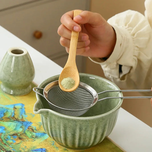 Kit Matcha Floral Vert – Bol Matcha Céramique et Fouet Matcha pour THÉ MATCHA