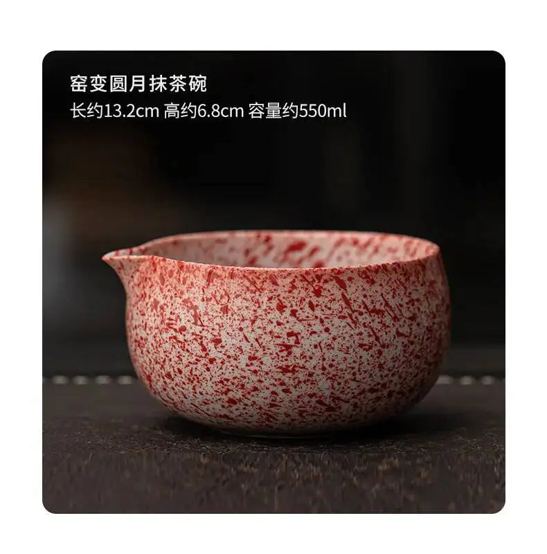 Kit Matcha Rouge Japonais – Bol Matcha Texturé et Fouet Matcha pour THÉ MATCHA
