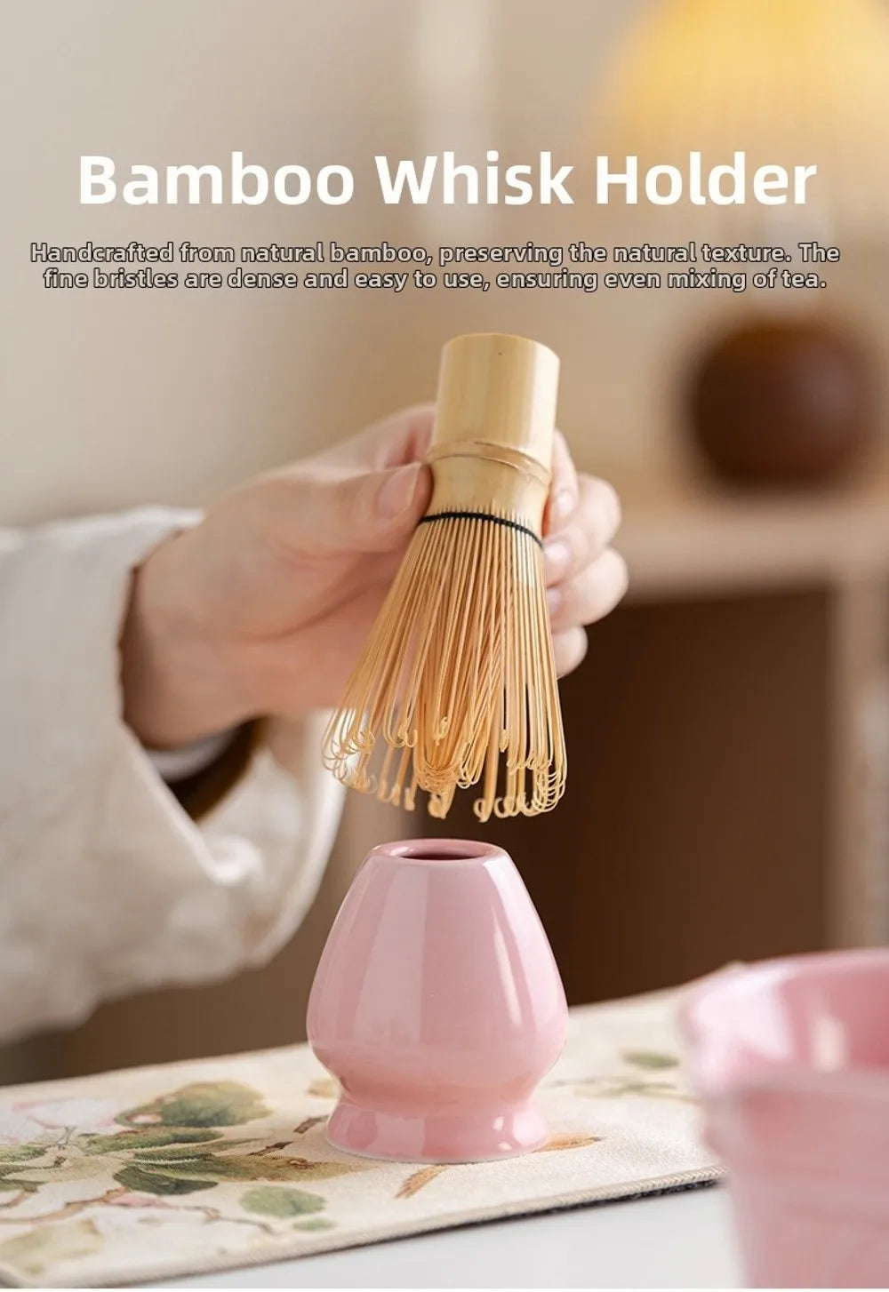 Kit Matcha Dégradé Rose – Bol Matcha avec Bec Verseur et Fouet Matcha pour THÉ MATCHA