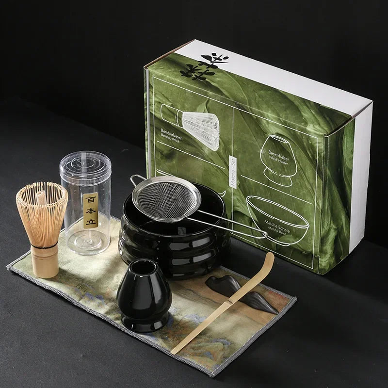 Kit Matcha Japonais Rustique – Bol Matcha Vert Texturé et Fouet Matcha pour THÉ MATCHA