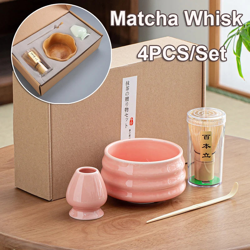 Kit Matcha Rose Céramique – Set Matcha Japonais pour THÉ MATCHA