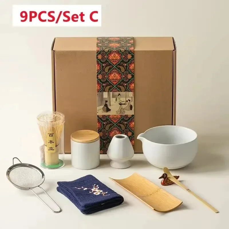 Kit Matcha – The Matcha – Bleu Nuit avec Bol Céramique et Fouet Bambou