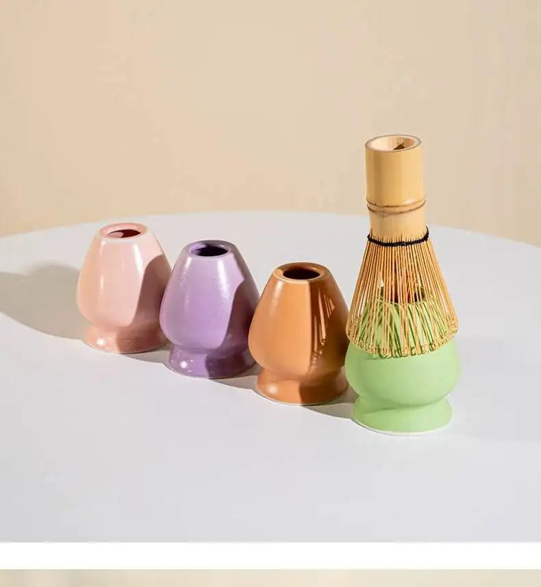 Bol Matcha Rose Damier – Bol Céramique et Support Fouet - Oshi Matcha