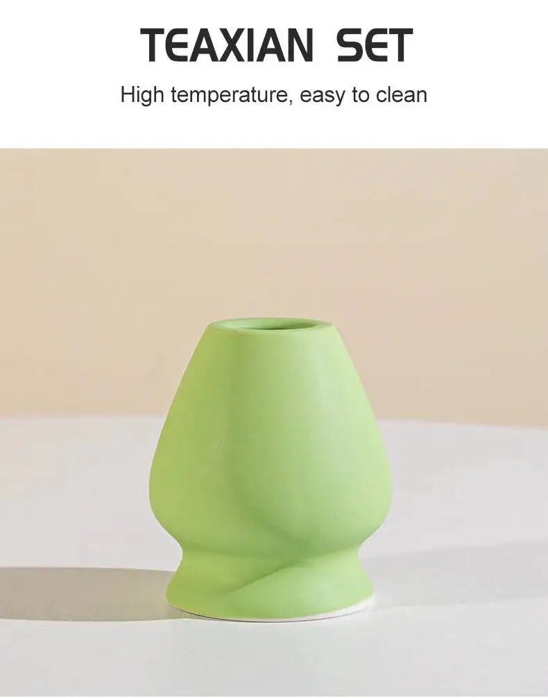 Bol Matcha Rose Damier – Bol Céramique et Support Fouet - Oshi Matcha