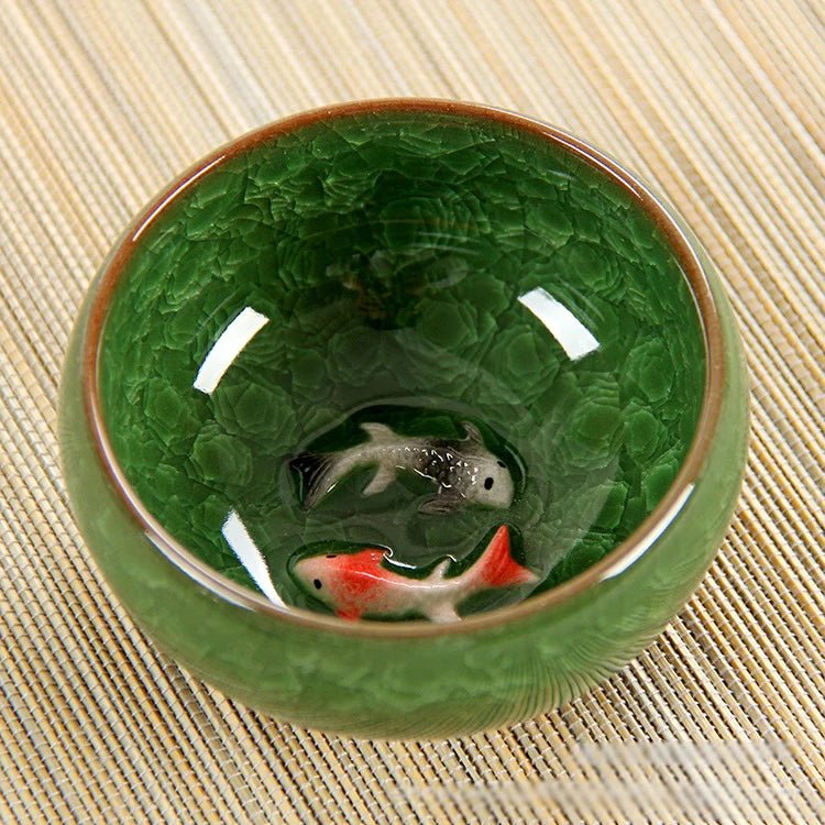 Bol Matcha – The Matcha – Bleu Profond Motif Poisson Koi - Oshi Matcha